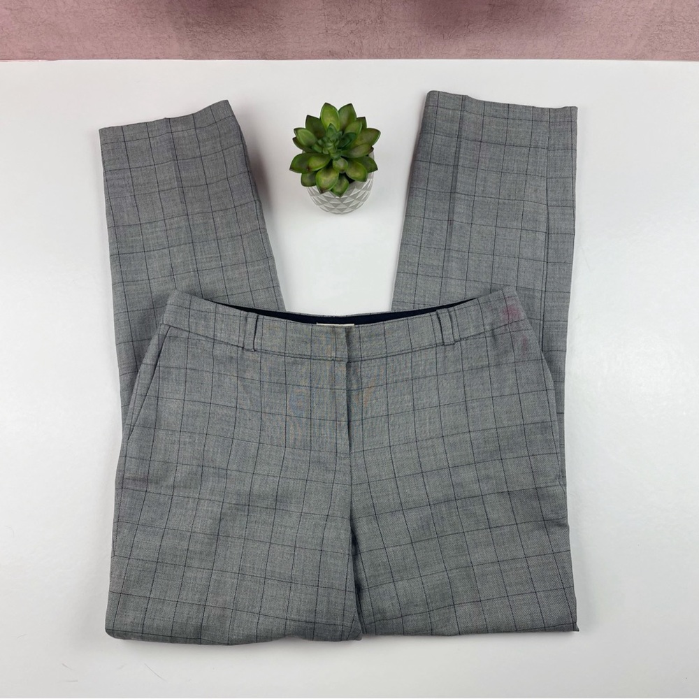 Kate Spade New York Gray Black Plaid Check Dress Pants Women Size 4 Designer